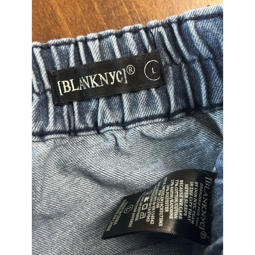 BlankNYC Cargo Denim Jeans Elasticized Waistband Woman SZ L - Picture 6 of 7